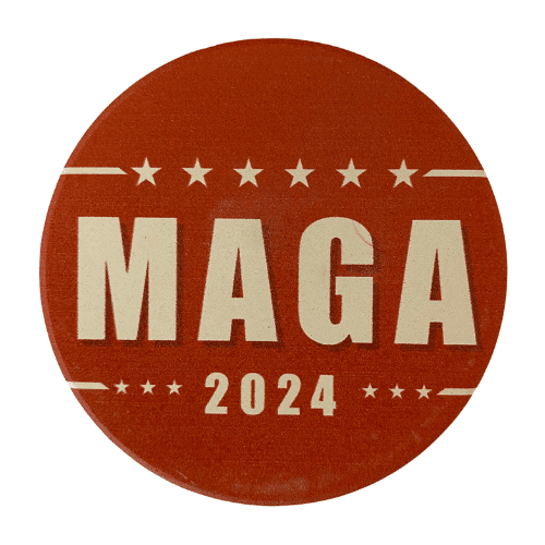 MAGA 2024 Red Absorbable Car Coaster showing a bold 'MAGA 2024' design on a red background, ideal for keeping cup holders clean.