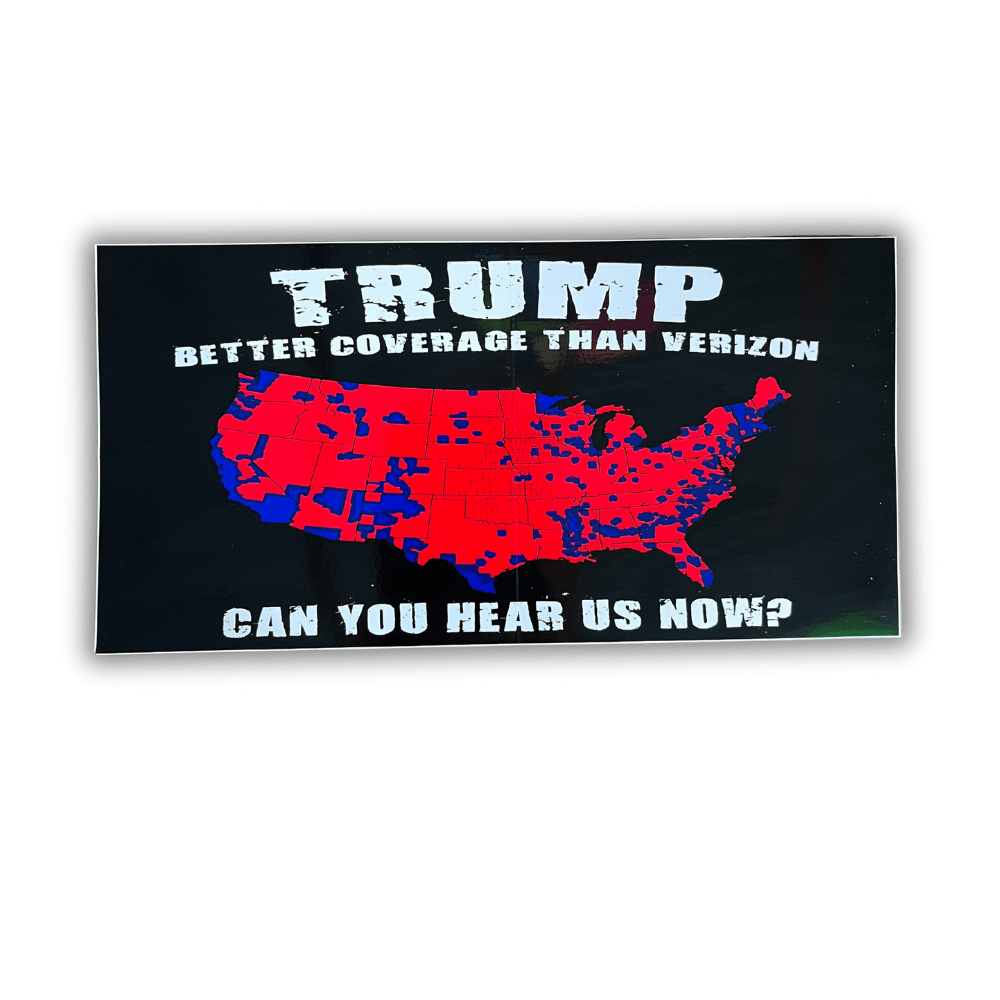 Trump Better Coverage bumper sticker displayed proudly on a car bumper, featuring vibrant patriotic colors and a bold design.