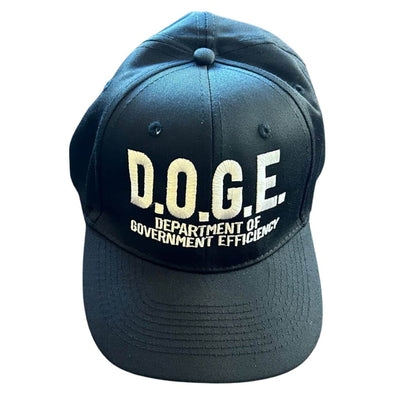 D.O.G.E Hat featuring clean lettering, designed for comfort and style, representing Elon Musk's Department of Government Efficiency worn outdoors.