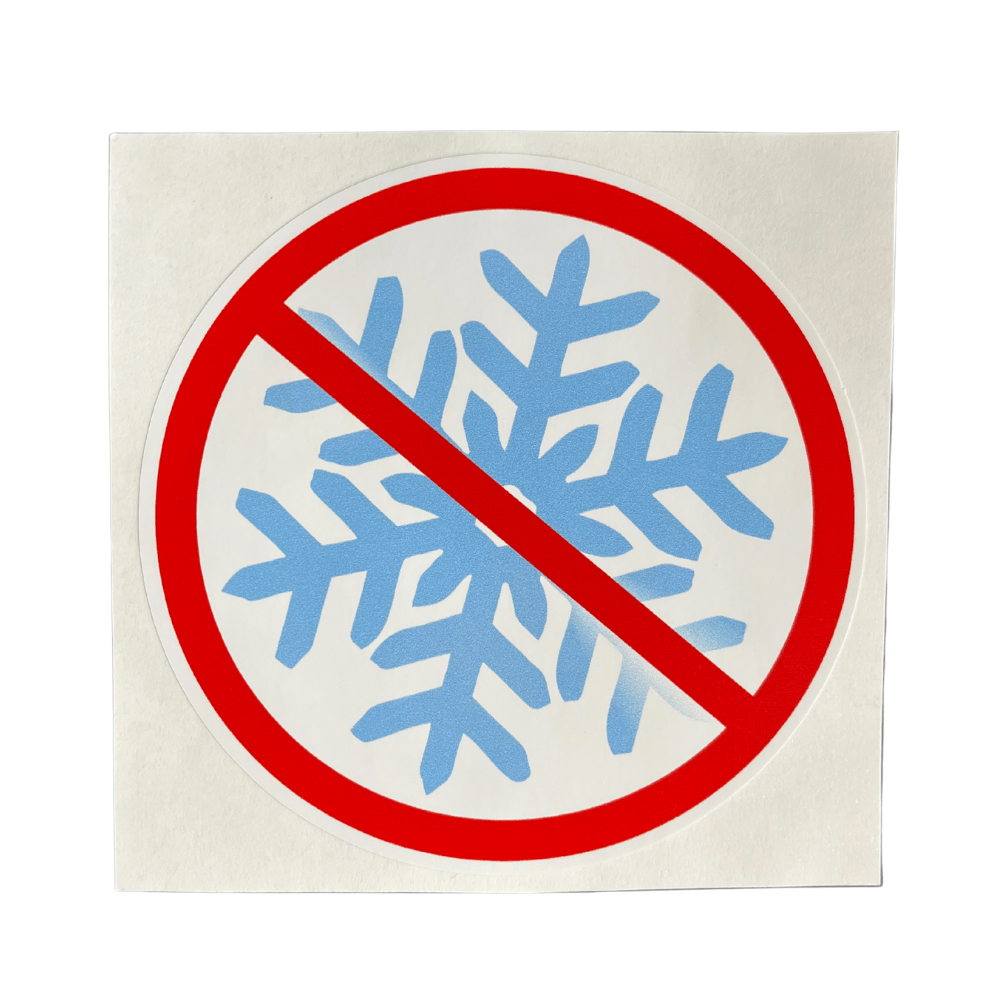No Snowflakes Allowed vinyl sticker in bold design, featuring American themes on a smooth surface for outdoor or indoor use.