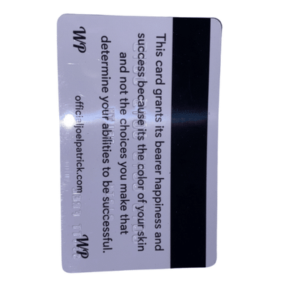 White Privilege Card - Trumps Everything! gag credit card featuring bold gold lettering, humorously designed for conversation starters.