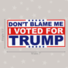 Don't blame me I voted for trump bumper sticker