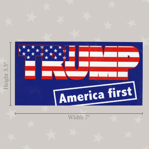 car bumper sticker that says Trump America First