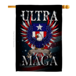 Ultra MAGA Bald Eagle house banner flag