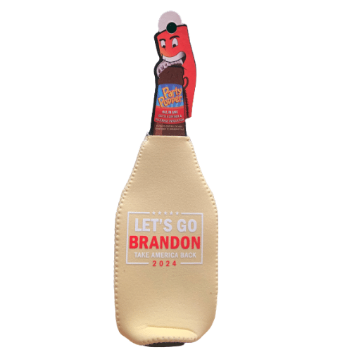 lets go brandon 2024 koozie with opener for bottles