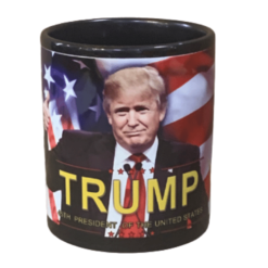 trump face on coffee mug