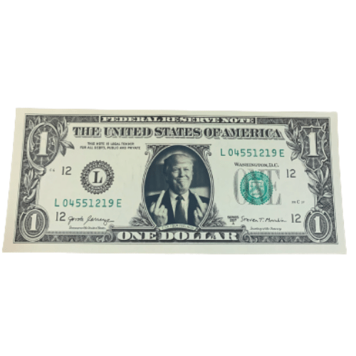 trump flicking off dollar