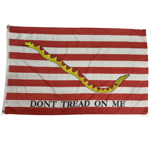 Don't Tread on Me red and white striped 3x5 flag