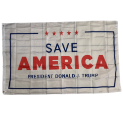 Save America Donald J Trump white 3x5 Flag