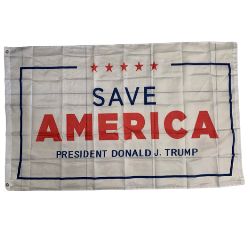 Save America Donald J Trump white 3x5 Flag