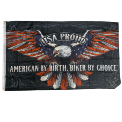American by birth biker by choice 3x5 flag