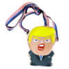 Cartoon Trump pocket bag with USA themed lanyard attachment.