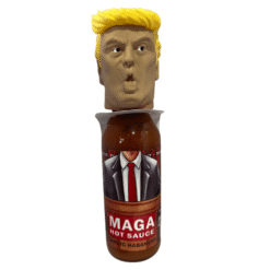 MAGA HOT SAUCE TRUMP HEAD BOTTLE LABEL