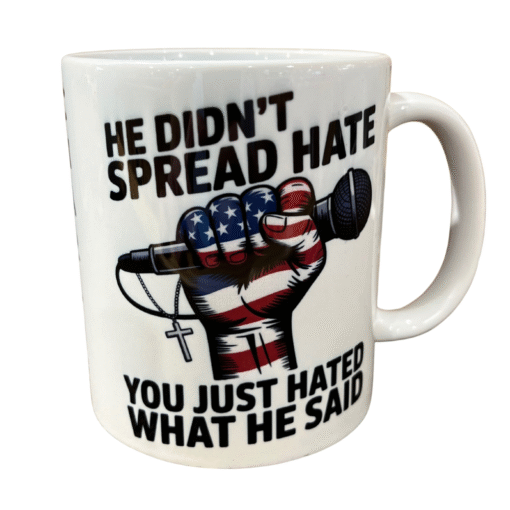 Charlie Kirk Patriotic Microphone 12oz Mug