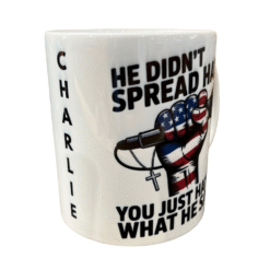 Alternative view of Charlie Kirk Patriotic Microphone 12oz Mug