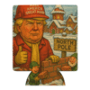 Trump “North Pole Wall” Christmas Koozie featuring satirical MAGA holiday artwork — a funny, bold take on festive border control.