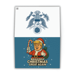 Funny 3-pack of Making Christmas Great Again greeting cards — bold design, blank inside, and full of festive American attitude.