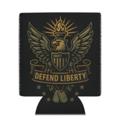 americana eagle and torch stating "defend liberty"