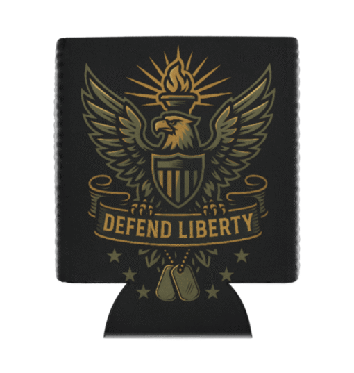 americana eagle and torch stating "defend liberty"