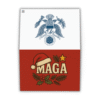 3-pack of patriotic MAGA greeting cards featuring bold holiday artwork — blank inside, printed on premium matte cardstock.