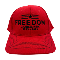 Charlie Kirk Freedom Star Red Hat