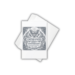Elegant Semiquincentennial greeting cards celebrating America’s 250th anniversary — 3-pack, blank inside, printed on premium matte cardstock.