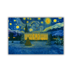 Elegant White House Starry Night postcards — 3-pack, blank back, printed on premium matte cardstock with patriotic fine-art design.