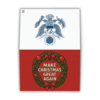 Bold Make Christmas Great Again wreath greeting cards — 3-pack, blank inside, printed on premium matte cardstock with a festive patriotic twist.