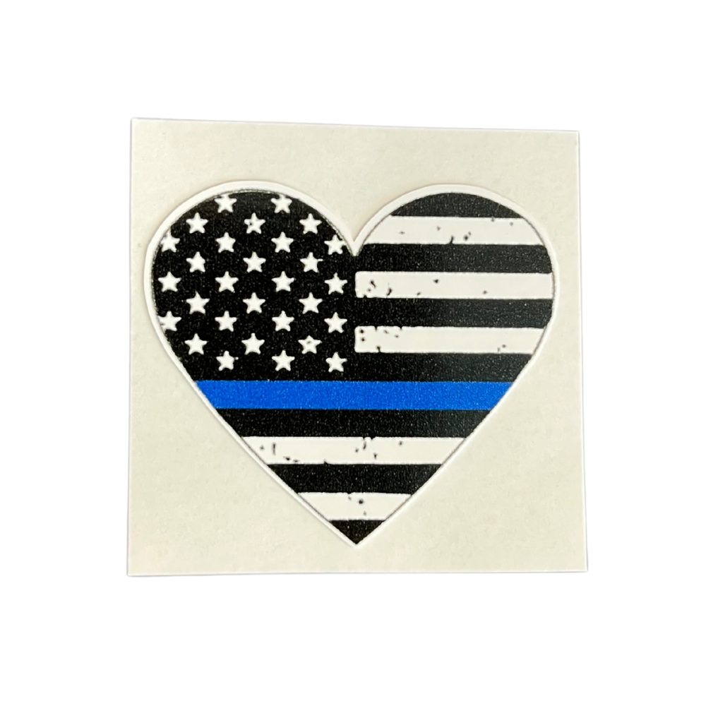 Thin Blue Line Heart Sticker