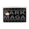 Vinyl credit card cover featuring a bold Dark MAGA design with a chip cut-out.