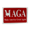 Vinyl credit card cover featuring a classic MAGA design with a chip cut-out.
