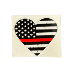 Thin Red Line Heart Sticker