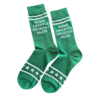 Make America Healthy Again Socks – bold green patriotic socks with white lettering and star accents.