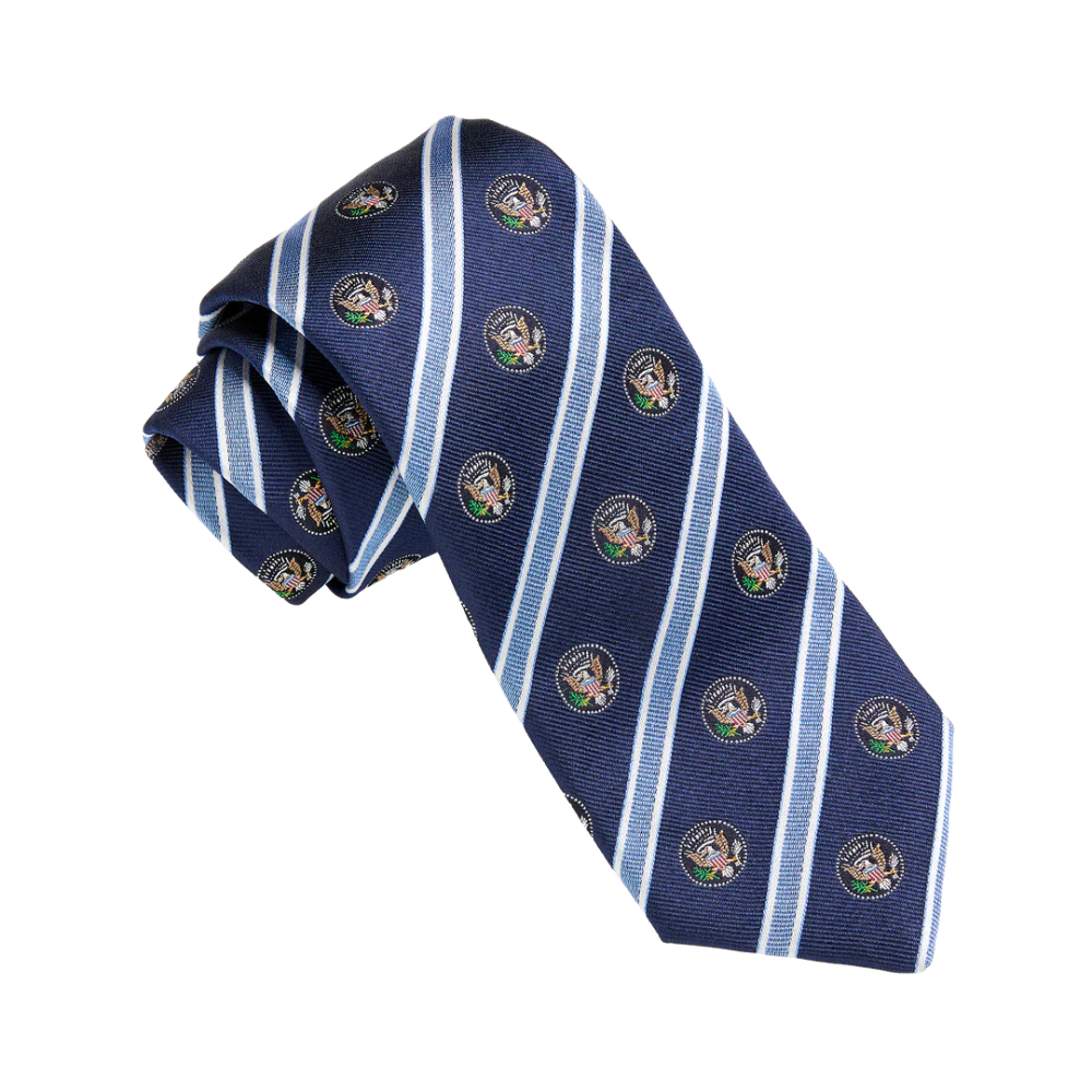 Navy Truman Seal Silk Tie