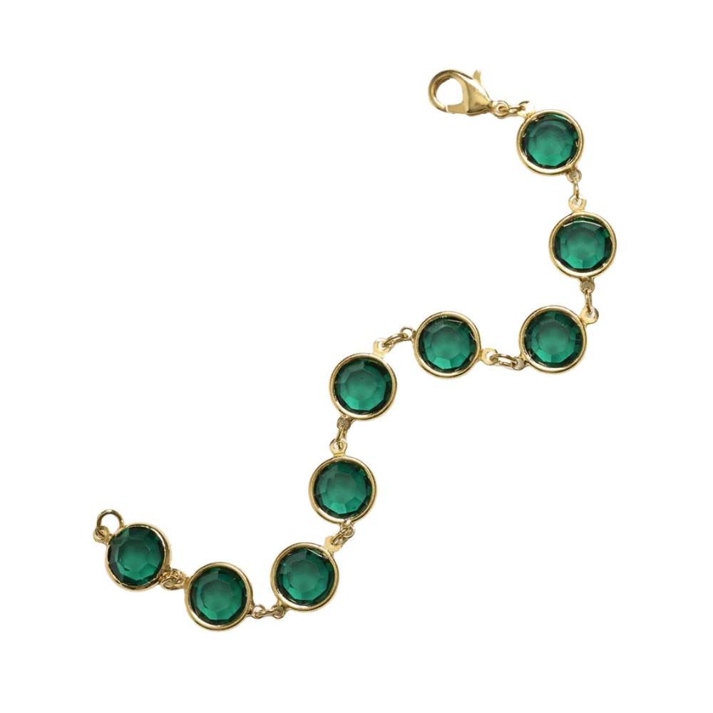 Green Room Faceted Stone Bracelet in 14k Gold - Image 2