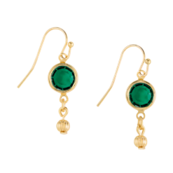 Faceted-stone drop earrings in 14k-style gold, inspired by the White House Green Room — a refined, versatile accessory that adds subtle elegance to formal or everyday outfits.