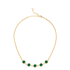 Alternative view of Green Room Faceted Stone Necklace in 14k Gold