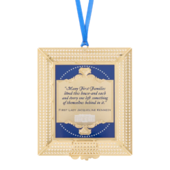 A handcrafted felt ornament honoring Jacqueline Kennedy, offering a graceful, historically inspired keepsake suitable for holiday decoration or year-round display.