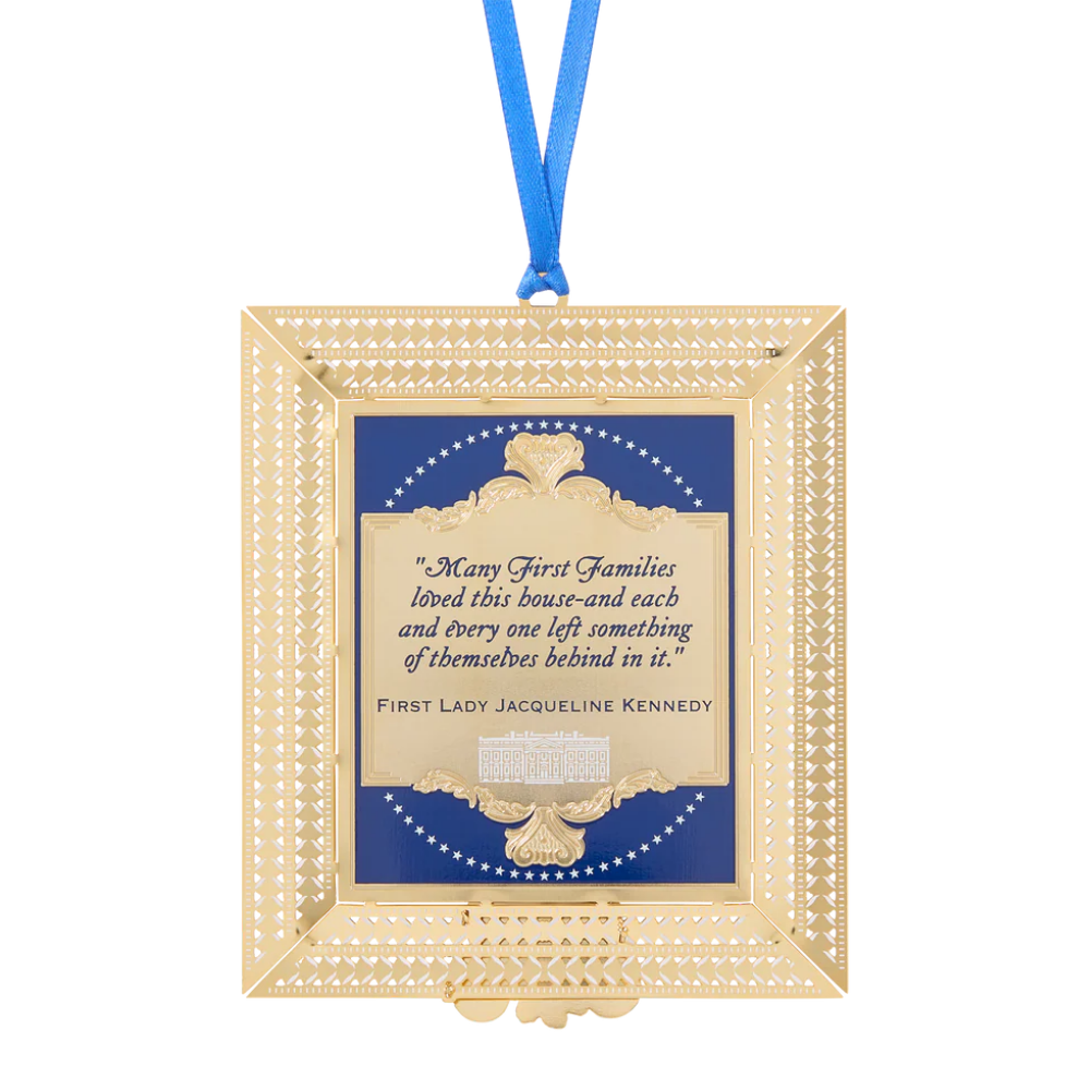 A handcrafted felt ornament honoring Jacqueline Kennedy, offering a graceful, historically inspired keepsake suitable for holiday decoration or year-round display.