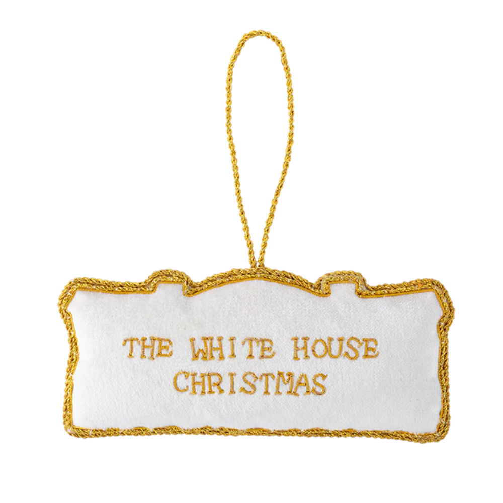Hand-Embroidered Felt White House Ornament - Image 2