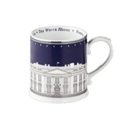 Navy Silver White House Mug