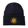 A cozy navy knit beanie embroidered with the Truman Presidential Seal — warm, stylish, and perfect for cold weather with heritage appeal.