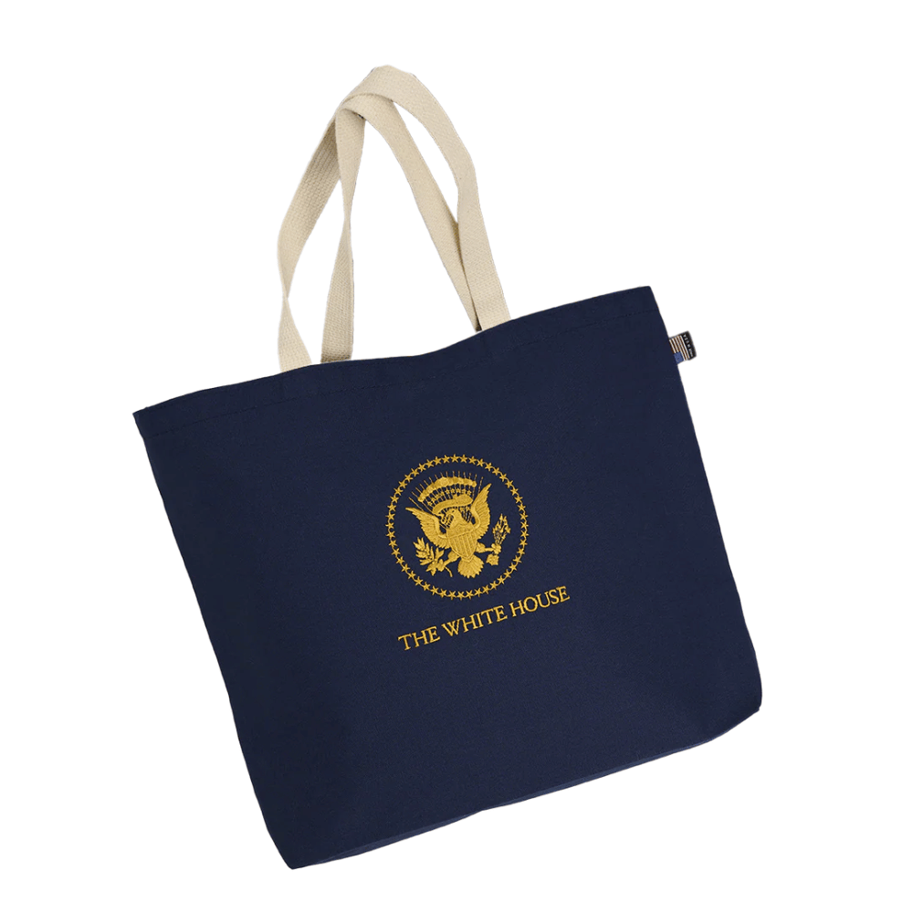 A navy tote bag featuring the Truman Presidential Seal — durable, practical, and perfect for everyday carry with patriotic style.