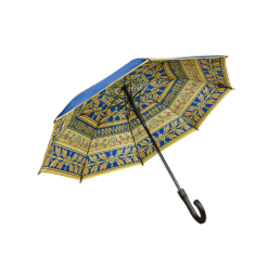 A classic straight umbrella with a printed interior inspired by the White House Blue Room, originally furnished under President James Monroe.