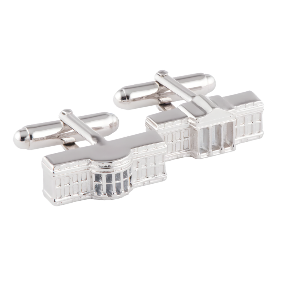 Silver White House Charm Cufflinks