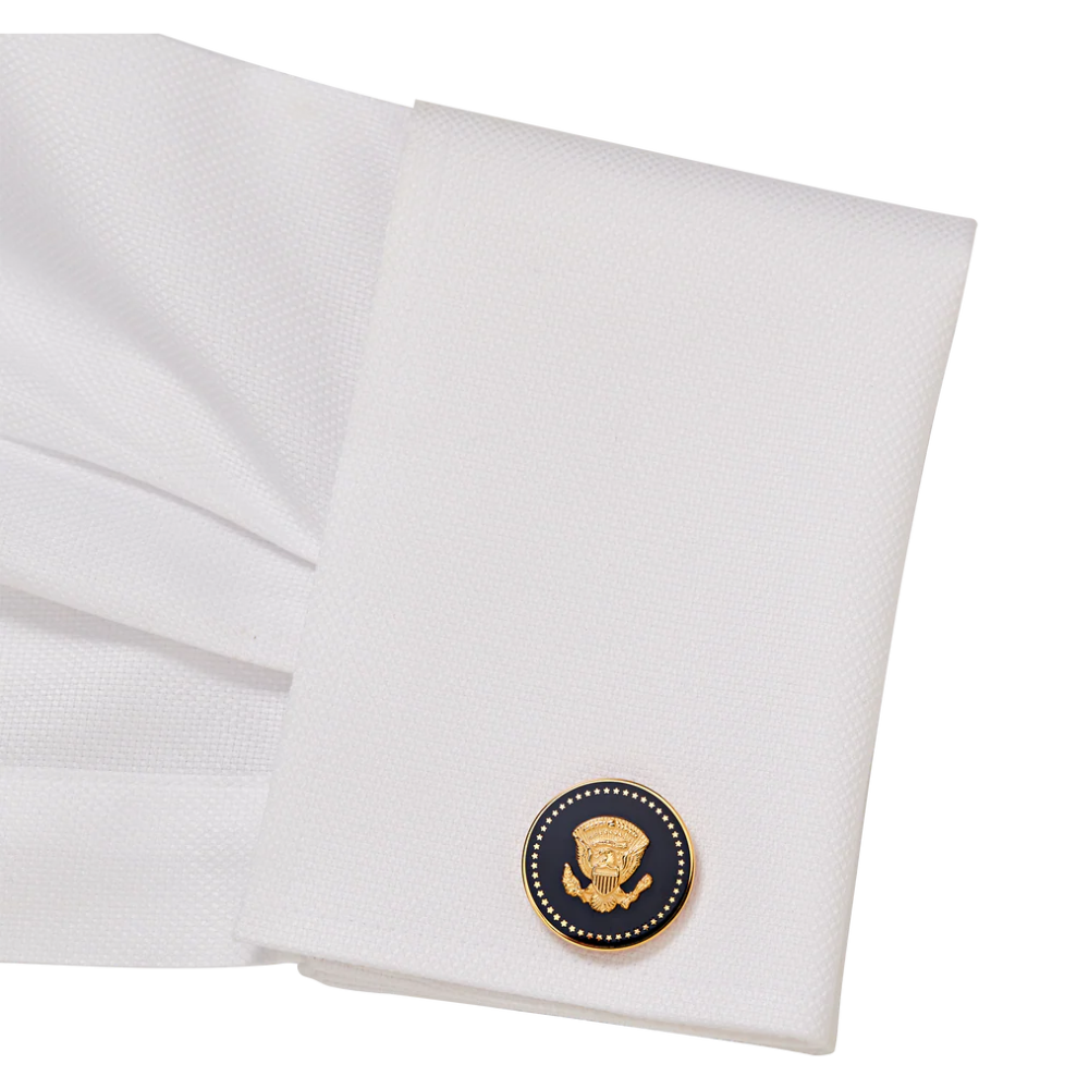 Gold and Navy Truman Seal Cufflinks - Image 2