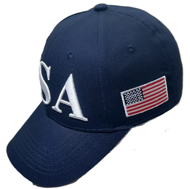 USA Flag Trump 45/47 Embroidered Hat Navy Blue - Image 2