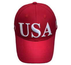 USA Flag Trump 45/47 Embroidered Hat Red