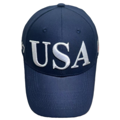 USA Flag Trump 45/47 Embroidered Hat Navy Blue